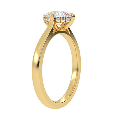 Hidden Halo Oval Engagement Ring Setting