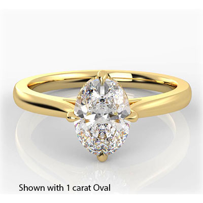 Hidden Halo Oval Engagement Ring Setting