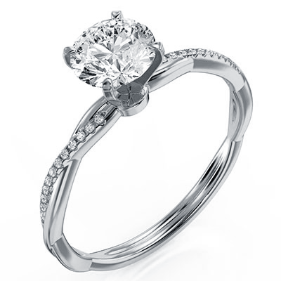 Micro Pave dainty Engagement ring Setting