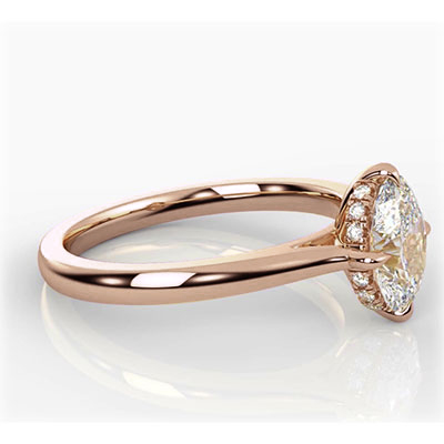 Hidden Halo Oval Engagement Ring Setting