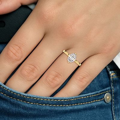 Hidden Halo Oval Engagement Ring Setting