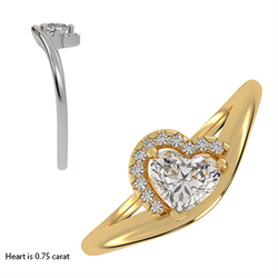 Picture of Heart diamond & Heart halo engagement ring for Hearts 