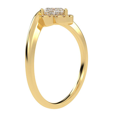 Heart diamond & Heart halo engagement ring for Hearts 