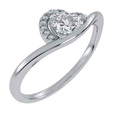 Heart diamond & Heart halo engagement ring for Hearts 