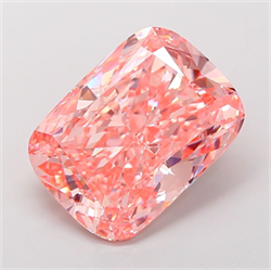 Picture of Lab Grown Diamond 10.01 Carats, CUSHION MODIFIED with  Cut, Fancy Vivid Pink Color, VS1 Clarity and Certified by IGI