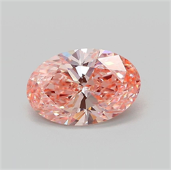 Picture of Lab Grown Diamond 1.53 Carats, Oval with  Cut, Fancy Vivid Pink Color, VS2 Clarity and Certified by IGI