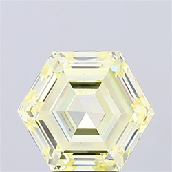 Picture of Lab Grown Diamond 5.10 Carats, HEXAGONAL with  Cut, Fancy Intense Yellow Color, VS1 Clarity and Certified by IGI