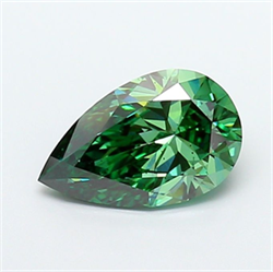 Picture of Lab Grown Diamond 2.50 Carats, Pear with  Cut, Fancy Vivid Green Color, VS2 Clarity and Certified by IGI