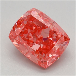 Picture of Lab Grown Diamond 1.61 Carats, CUSHION MODIFIED with  Cut, Fancy Vivid Pink Color, VVS2 Clarity and Certified by IGI
