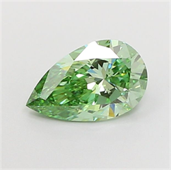 Picture of Lab Grown Diamond 1.51 Carats, Pear with  Cut, Fancy Vivid Green Color, VS1 Clarity and Certified by IGI