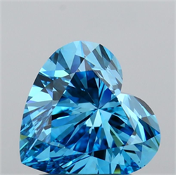 Picture of Lab Grown Diamond 1.51 Carats, Heart with  Cut, Fancy Vivid Blue Color, VS1 Clarity and Certified by IGI