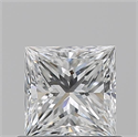 Natural Diamond 0.71 Carats, Princess with  Cut, F Color, VS1 Clarity and Certified by GIA