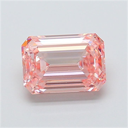 Picture of Lab Grown Diamond 2.50 Carats, Emerald with  Cut, Fancy Vivid Pink Color, VS2 Clarity and Certified by IGI