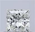 Natural Diamond 0.51 Carats, Princess with  Cut, J Color, VS2 Clarity and Certified by IGI