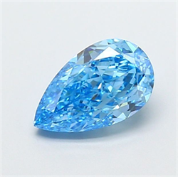 Picture of Lab Grown Diamond 1.51 Carats, Pear with  Cut, Fancy Vivid Blue Color, VS1 Clarity and Certified by IGI