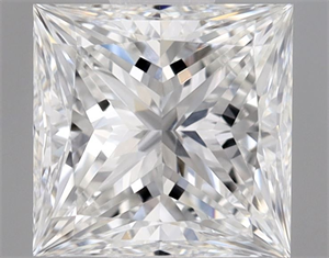 Picture of Natural Diamond 0.55 Carats, Princess with  Cut, E Color, VS1 Clarity and Certified by GIA