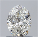 Natural Diamond 0.72 Carats, Oval with  Cut, H Color, VS1 Clarity and Certified by GIA