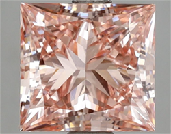 Picture of Lab Grown Diamond 3.05 Carats, Princess with  Cut, Fancy Vivid Pink Color, VS1 Clarity and Certified by IGI