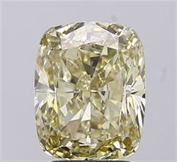Picture of Lab Grown Diamond 3.19 Carats, CUSHION MODIFIED with  Cut, Fancy Light Yellow Color, VS1 Clarity and Certified by IGI