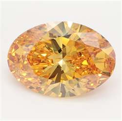 Picture of Lab Grown Diamond 3.13 Carats, Oval with  Cut, Fancy Vivid Yellow Color, VVS2 Clarity and Certified by IGI