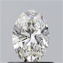 Natural Diamond 0.50 Carats, Oval with  Cut, H Color, VVS2 Clarity and Certified by GIA