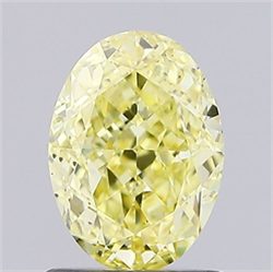 Picture of Lab Grown Diamond 1.54 Carats, Oval with  Cut, Fancy Intense Yellow Color, VS1 Clarity and Certified by IGI