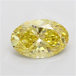 Picture of Lab Grown Diamond 3.01 Carats, Oval with  Cut, Fancy Intense Yellow Color, VS1 Clarity and Certified by IGI