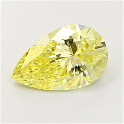 Picture of Lab Grown Diamond 2.01 Carats, Pear with  Cut, Fancy Intense Yellow Color, VS1 Clarity and Certified by IGI