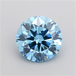 Picture of Lab Grown Diamond 1.52 Carats, Round with Ideal Cut, Fancy Vivid Blue Color, VS1 Clarity and Certified by IGI