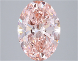 Picture of Lab Grown Diamond 4.01 Carats, Oval with  Cut, Fancy Vivid Pink Color, VVS2 Clarity and Certified by IGI