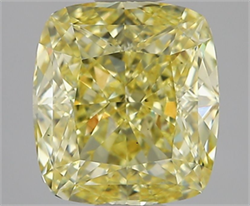 Picture of Lab Grown Diamond 2.02 Carats, CUSHION MODIFIED with  Cut, Fancy Intense Yellow Color, VS1 Clarity and Certified by IGI