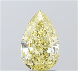 Picture of Lab Grown Diamond 2.05 Carats, Pear with  Cut, Fancy Yellow Color, VS2 Clarity and Certified by IGI