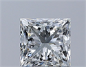 Natural Diamond 0.93 Carats, Princess with  Cut, H Color, VVS1 Clarity and Certified by GIA
