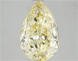 Picture of Lab Grown Diamond 3.10 Carats, Pear with  Cut, Fancy Intense Yellow Color, VS2 Clarity and Certified by IGI