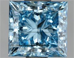 Picture of Lab Grown Diamond 1.61 Carats, Princess with  Cut, Fancy Vivid Blue Color, VS2 Clarity and Certified by IGI