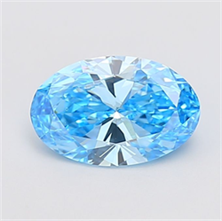 Picture of Lab Grown Diamond 2.00 Carats, Oval with  Cut, Fancy Vivid Blue Color, VS1 Clarity and Certified by IGI
