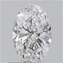 Natural Diamond 0.50 Carats, Oval with  Cut, D Color, VS2 Clarity and Certified by GIA