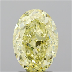 Picture of Lab Grown Diamond 2.52 Carats, Oval with  Cut, Fancy Yellow Color, VS1 Clarity and Certified by IGI