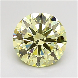 Picture of Lab Grown Diamond 2.50 Carats, Round with Excellent Cut, Fancy Light Yellow Color, VS1 Clarity and Certified by IGI