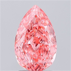 Picture of Lab Grown Diamond 2.00 Carats, Pear with  Cut, Fancy Vivid Pink Color, VVS2 Clarity and Certified by IGI