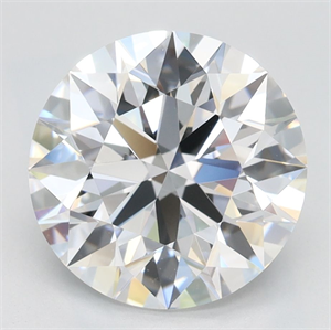 Picture of Lab Grown Diamond 3.00 Carats, Round with Ideal Cut, D Color, IF Clarity and Certified by IGI