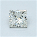 Natural Diamond 0.71 Carats, Princess with  Cut, H Color, SI1 Clarity and Certified by GIA