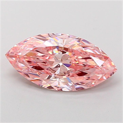 Picture of Lab Grown Diamond 2.55 Carats, Marquise with  Cut, Fancy Vivid Pink Color, VVS2 Clarity and Certified by IGI