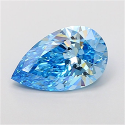 Picture of Lab Grown Diamond 2.20 Carats, Pear with  Cut, Fancy Vivid Blue Color, VS1 Clarity and Certified by IGI