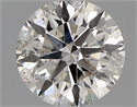 Natural Diamond 0.90 Carats, Round with Excellent Cut, H Color, SI2 Clarity and Certified by HRD