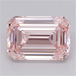 Picture of Lab Grown Diamond 6.24 Carats, Emerald with  Cut, Fancy Intense Pink Color, VS1 Clarity and Certified by IGI