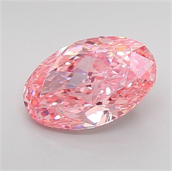 Picture of Lab Grown Diamond 2.52 Carats, Oval with  Cut, Fancy Vivid Pink Color, VS1 Clarity and Certified by IGI