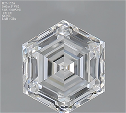 Picture of Natural Diamond 0.60 Carats, HEXAGONAL with  Cut, F Color, VS2 Clarity and Certified by GIA