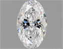 Natural Diamond 0.70 Carats, Oval with  Cut, D Color, VVS2 Clarity and Certified by GIA