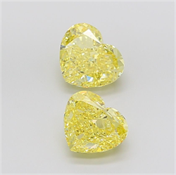 Picture of Lab Grown Diamond 3.01 Carats, Heart with  Cut, Fancy Intense Yellow Color, VVS2 Clarity and Certified by IGI